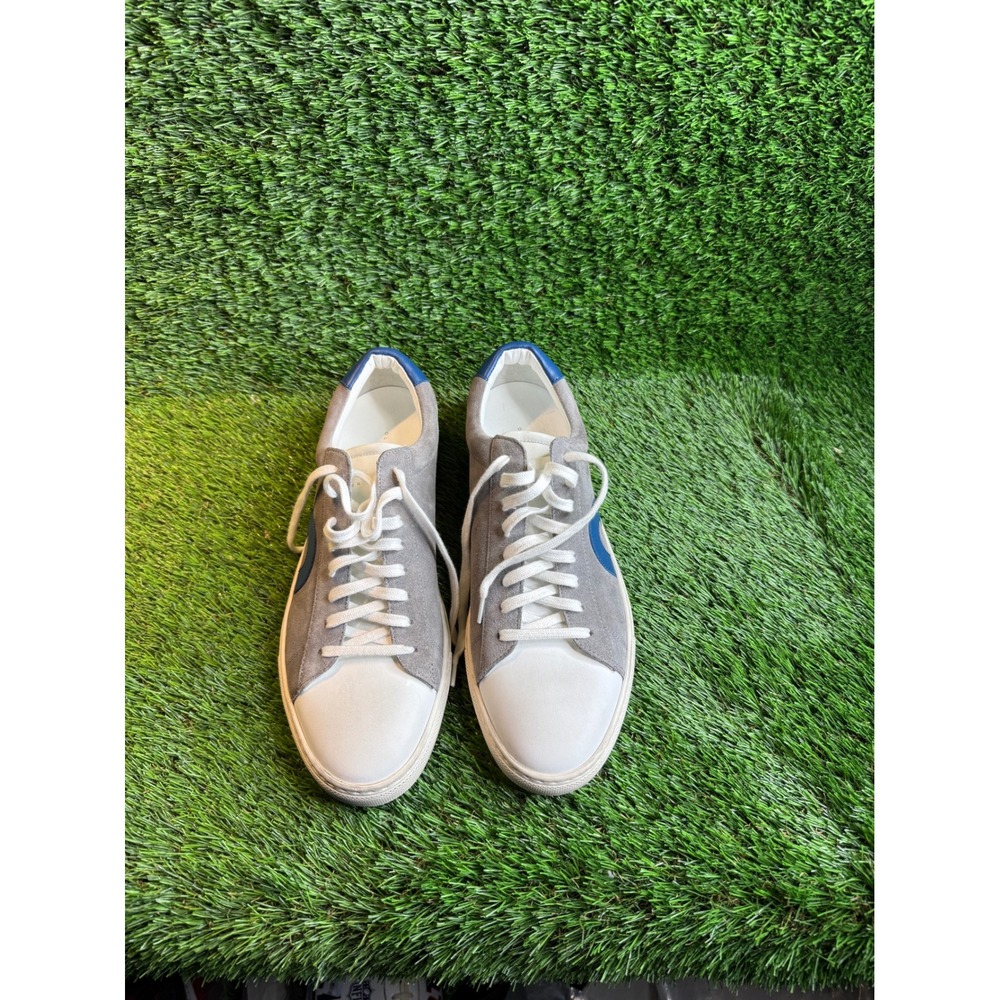 Oliver Cabell Low 1 Ocean Mens Grey Suede White Leather Sneakers Made in Italy